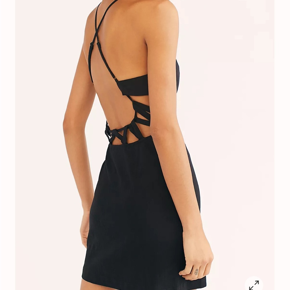 NWT Free People Get With You Slip Mini Dress Open Back XS